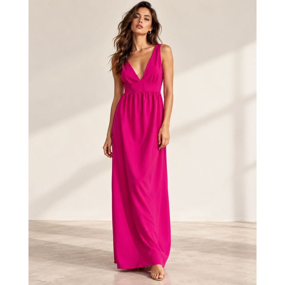 NWT Jill Jill Stuart Magenta Maxi Dress Size 6 Sleeveless Evening